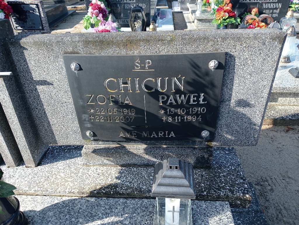 Grób Zofia Chicuń